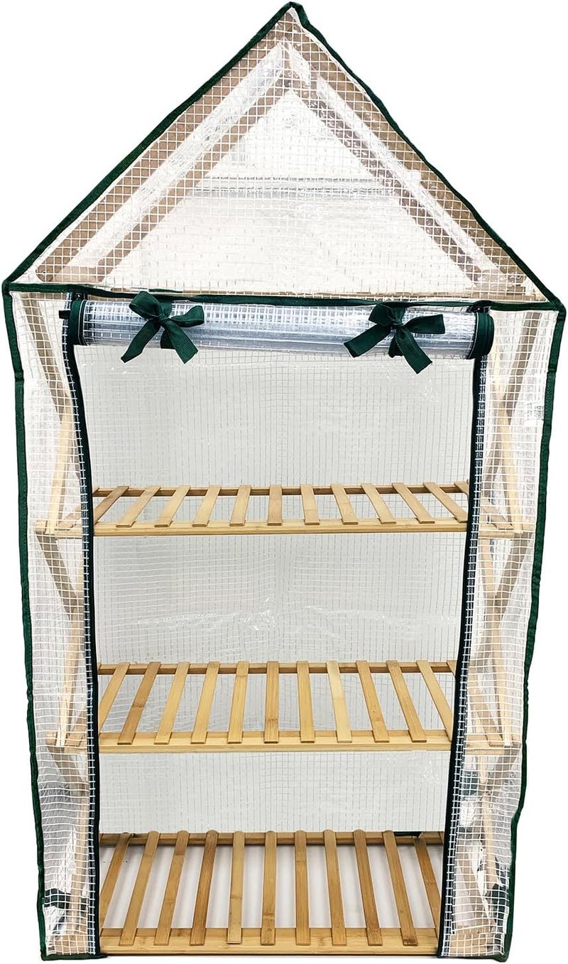 Ferry Morse Plant Stand - Multi-Tier Indoor Outdoor with Roof Cover - Bamboo - Image 2